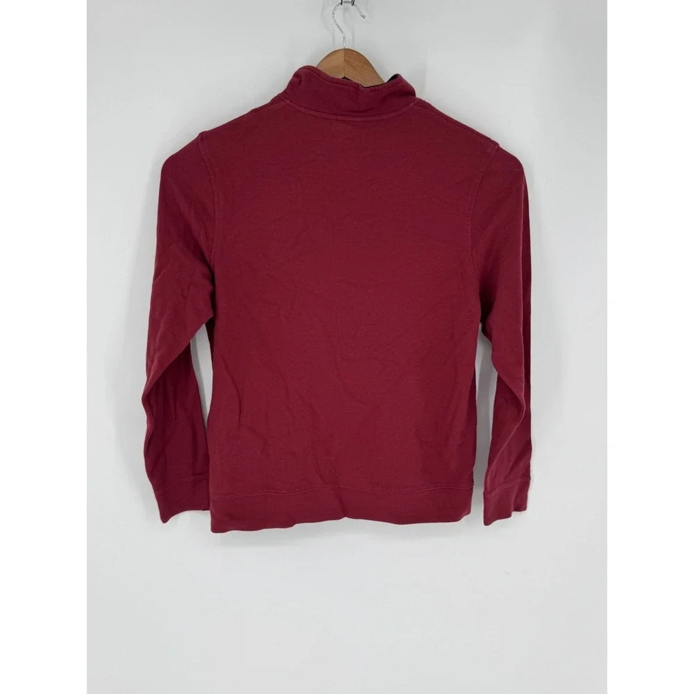 L.L Bean Mens Sz Large Traditional Fit Red 1/4 Zip Pullover Long-Sleeve Top L9